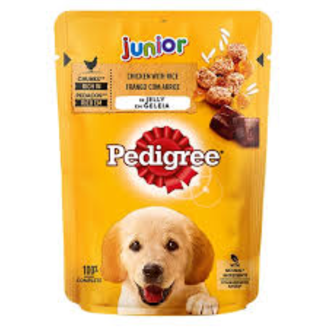 PEDIGREE PUPPY CHICKEN N BEEF W RICE IN JELLY 110G
